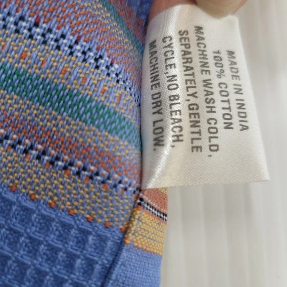 Set Of 5 Crate and Barrel Picante Pattern Dish Towels Kitchen Orange Red NEW - Picture 9 of 9